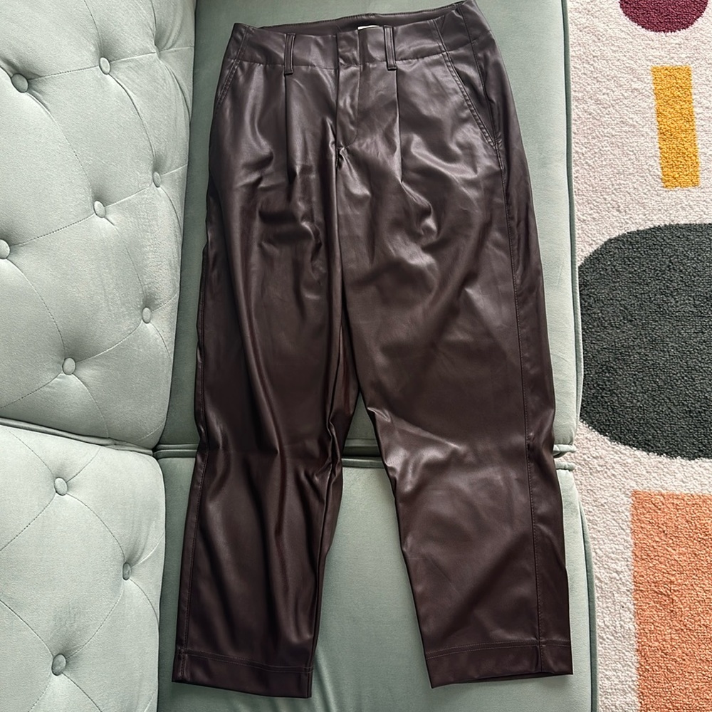 Target A New Day Brown Leather Pants Size 6